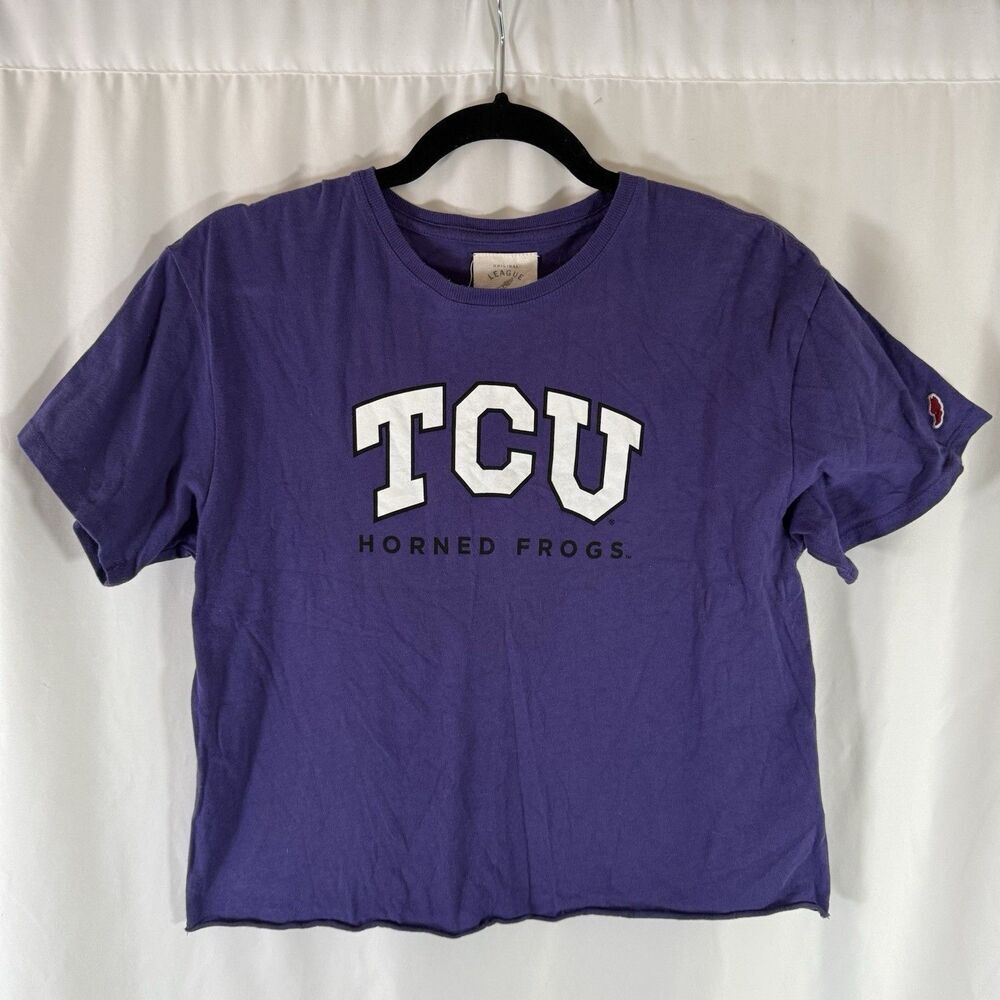 TCU Horned Frogs Crop Top Women's Medium Purple Short Sleeve Crewneck